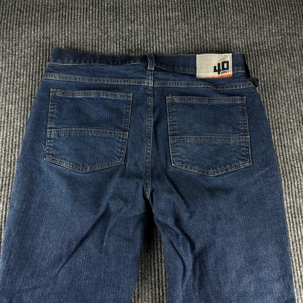 40 Grit Duluth Trading Co Mens Standard Fit Straight Leg Blue Jeans 34x32 2952